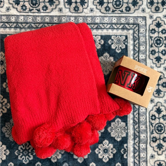 Bundle of Victoria's Secret Cozy, Fleece Blanket and Mug. Perfect for gifting. - Picture 1 of 5
